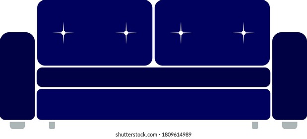 Icono del Sofá del cine. Diseño de color plano. Ilustración vectorial.