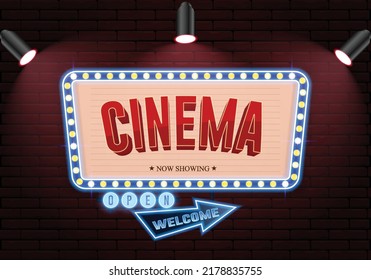 Cinema with Sparking Neon Color