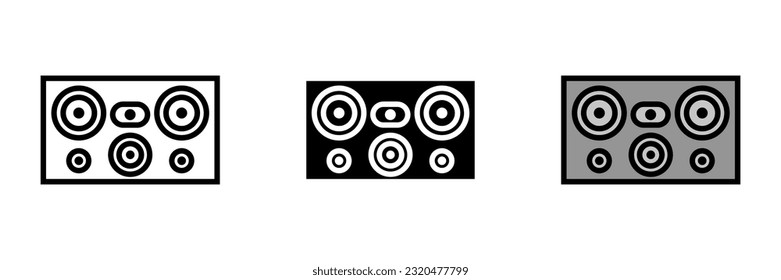 Cinema Speaker Icon, an icon representing cinema speakers, symbolizing audio, sound system, movie theater, film screening, and immersive cinematic experience.