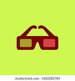 cinema spectacles Vector illustration in flat style 3d movie glasses
