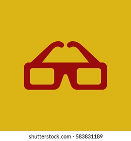 cinema spectacles Vector illustration in flat style 3d movie glasses