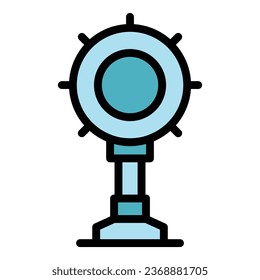 Cinema spotlight icon outline vector. Auto drive. Scene film color flat