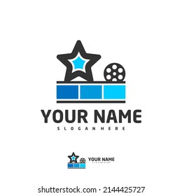 Cinema Star logo vector template, Creative Film Strip Cinema logo design concepts