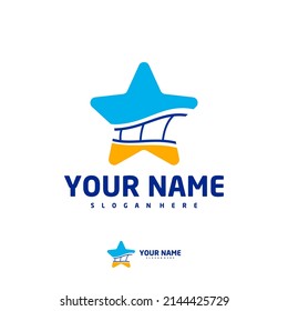 Cinema Star Logo, Vektorvorlage, Design-Konzepte für Creative Film Strip Cinema-Logo