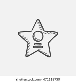 Cinema star sketch icon for web, mobile and infographics. Hand drawn vector isolated icon.