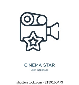 cinema star thin line icon. movie, film linear icons from user interface concept isolated outline sign. Vector illustration symbol element for web design and apps.