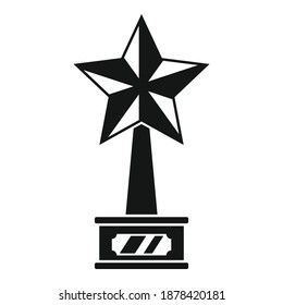 Filmstar-Trophäe-Symbol Einfache Illustration von Filmstar-Trophäe Vektorsymbol für Webdesign einzeln auf weißem Hintergrund