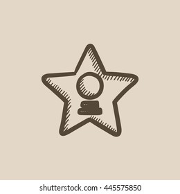 Cinema star vector sketch icon isolated on background. Hand drawn Cinema star icon. Cinema star sketch icon for infographic, website or app.