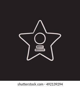 Cinema star vector sketch icon isolated on background. Hand drawn Cinema star icon. Cinema star sketch icon for infographic, website or app.