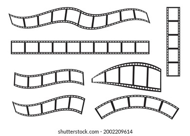 cinema strip. Camera icon. Photo frame. Vintage icon with film strips. Old movie strip. Vector illustration. Stock image.