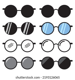 Cinema Style Beach Square Glasses Black Yellow Blue Vect