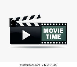 Cinema symbol. Movie time icon on white background. Vector illustration