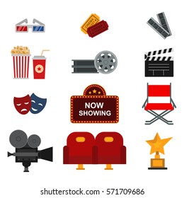 Cinema symbols vector illustration.