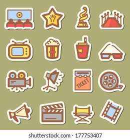 Cinema tags icons set