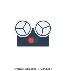 Cinema tape icon reel flat symbol. Isolated vector illustration of movie reel sign tape icon concept for your web site mobile app logo UI design.