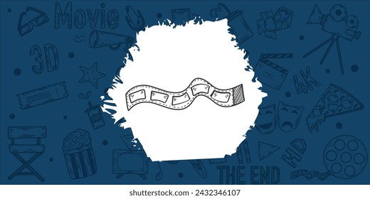 Cinema tape on cinema background,vector illustration 