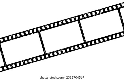 Cinema tape vector icon. Black grunge film strip. Roll with old film tape. Vector 10 Eps.