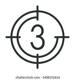 cinema target - minimal line web icon. simple vector illustration. concept for infographic, website or app.
