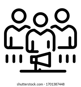 Cinema team icon. Outline cinema team vector icon for web design isolated on white background