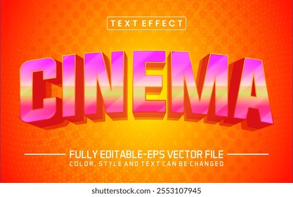 Cinema text editable style effect