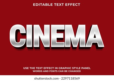 cinema text effect, editable text