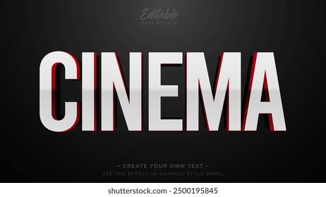 Efecto de texto de cine. Título de películas título título título de texto con estilo moderno