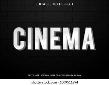 cinema text effect template design with sans font style and modern concept use for brand and business logo