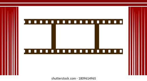 Cinema Theater Auditorium Icon. Flat Color Design. Vector Illustration.