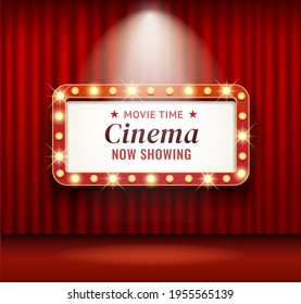 Cinema theater frame retro vector illustrations.