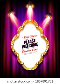 Cinema and theater Retro Now Coming Sign. Vector illustration