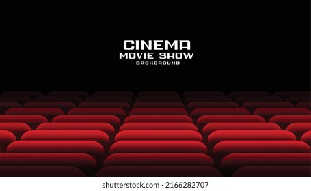 escenario de cine con filas de asientos rojos