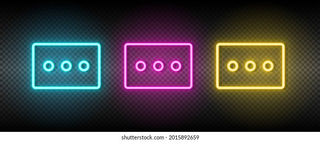 cinema, theater, ticket neon vector icon. Illustration neon blue, yellow, red icon set.