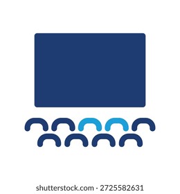 Diseño coloreado del Vector del icono del teatro del cine bueno para el Web o el App móvil