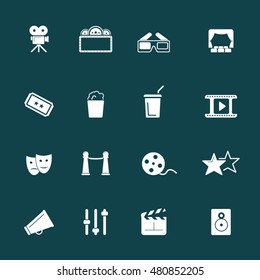 Cinema and theatre icon set