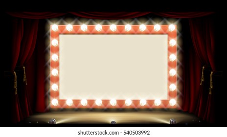 Cinema or theatre with light bulb sign