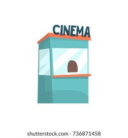 Cinema Ticket Booth, Box Office, Kiosk Cartoon Vector Illustration