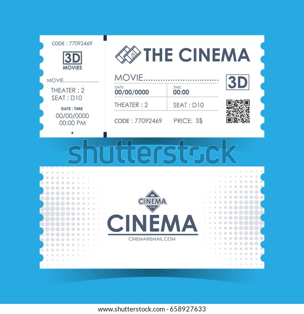 Cinema Ticket Card デザイン用のエレメントテンプレート ベクターイラスト のベクター画像素材 ロイヤリティフリー