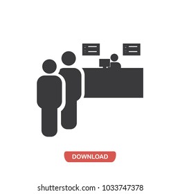 Cinema ticket counter vector icon