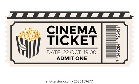 Cinema ticket design template for cinema, movie and film events