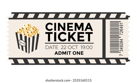 Cinema ticket design template for cinema, movie and film events