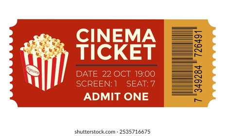 Cinema ticket design template for cinema, movie and film events