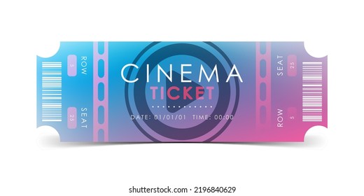 Cinema ticket design. Ticket design template. Vector illustration.