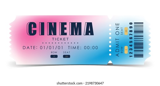 Cinema ticket design. Ticket design template. Vector illustration.