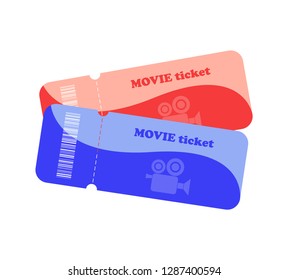 Cinema ticket. Cinema ticket design. Vector illustration.