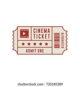 cinema ticket design vector line illustration