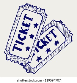 Cinema ticket. Doodle style