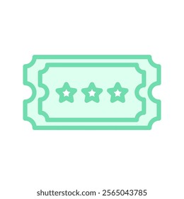 Cinema Ticket duotone line icon , vector, pixel perfect, illustrator file