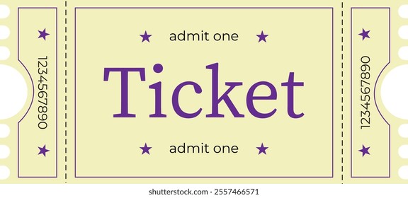 Cinema ticket, cinema, film, yellow ticket, retro ticket, vintage ticket, stars