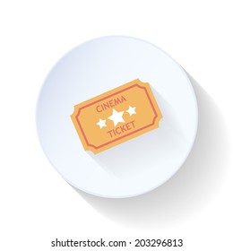 Cinema ticket flat icon