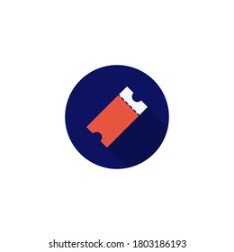 Cinema Ticket Flat Icon Vector. Coupon Symbol Illustration